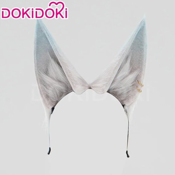 Faux Fur Cat Ear Headwear Cosplay for Honkai Star Rail Feixiao Blue Grey main image 4